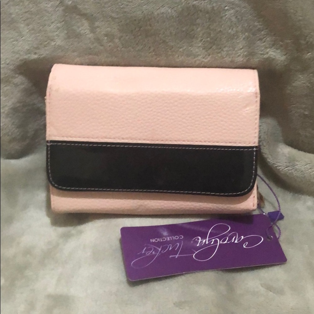Pink and black wallet
